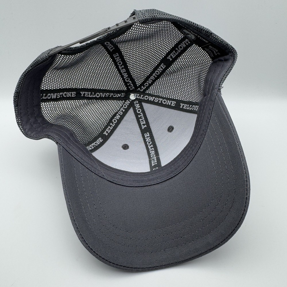 Yellowstone Dutton Ranch Emblem Patch Adjustable Trucker Hat Grey