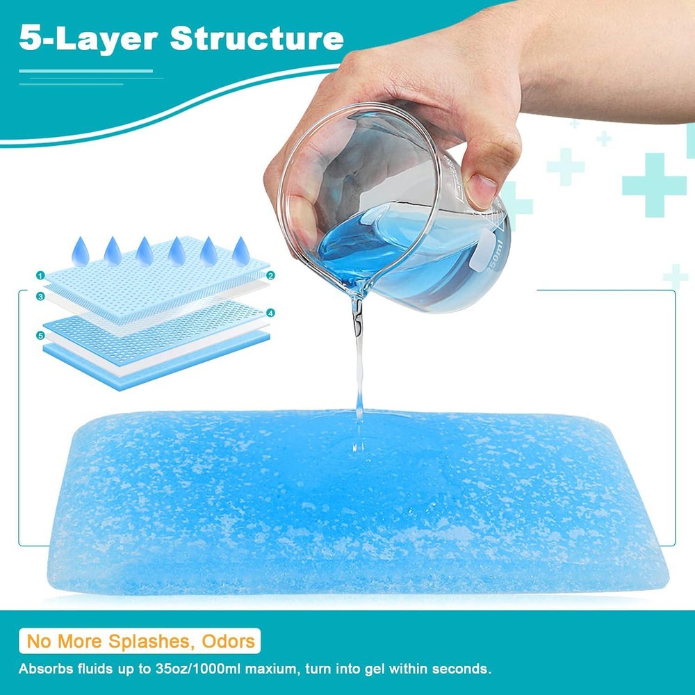 90 PCS Super Absorbent Commode Pads for Bedside Commode Bucket, Commode Liners P