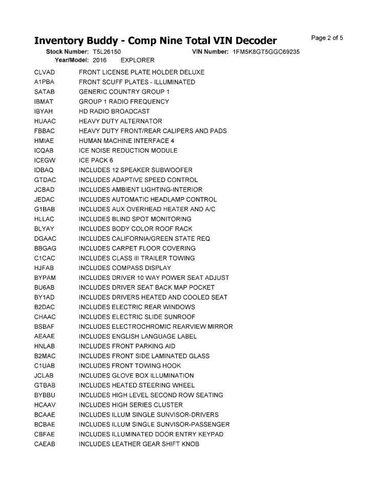 EXPLORER 2016 Transmission Shift 987763