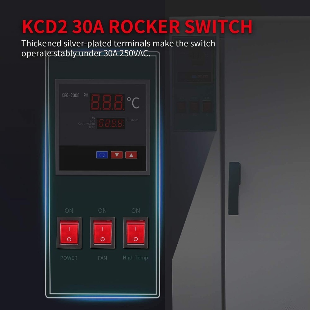 3pack 30A 250V KCD2 KCD4 Rocker Switch DPST 4 Pin Red Lighted 120V Rocker Toggle