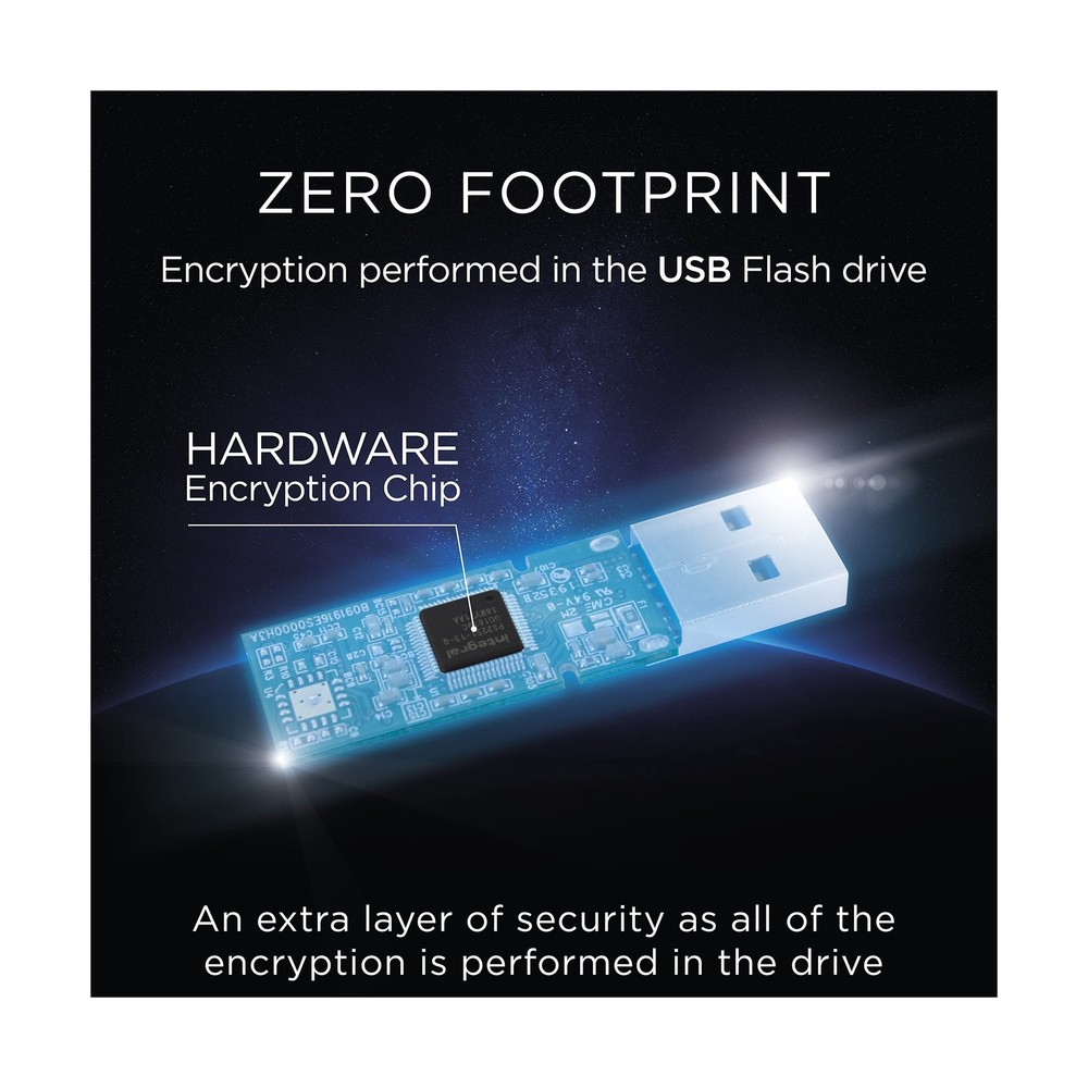 Integral 64GB Crypto-140-2 256-Bit Hardware Encrypted 3.0 USB Secure Flash Me...