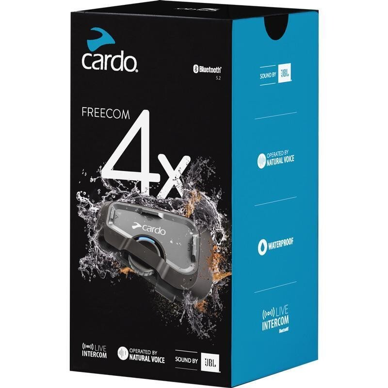 Cardo Freecom 4x Bluetooth Headset Com System - Single Pack - Authorized Seller