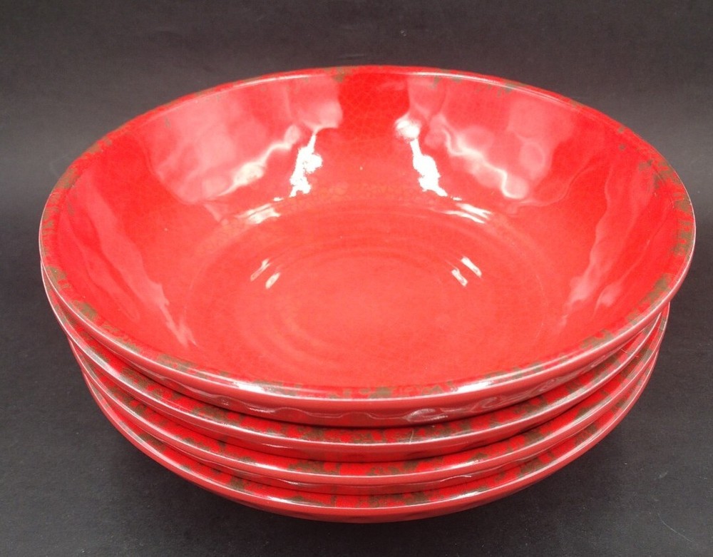 Melamine Serveware 4 Piece Red Bowl Set