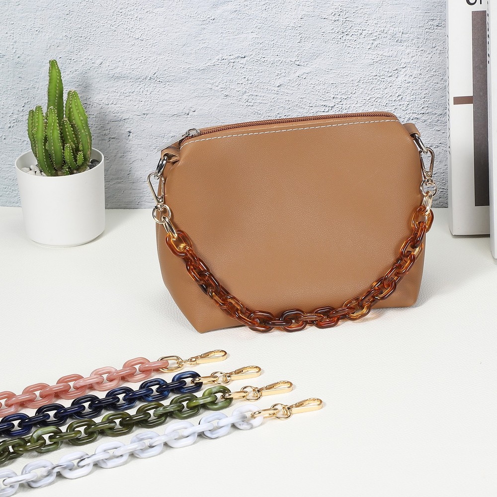 15" Acrylic Chain Purse Strap Replacement Luxury Handbag Strap Coffee
