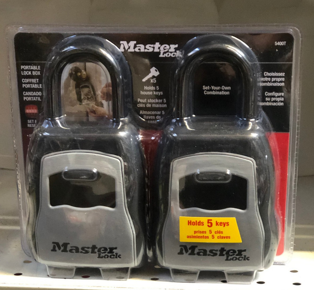 Master Lock 5400T Portable Combination LOCK BOX (Resettable Dial, 2 pack)