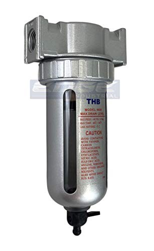 MID FLOW PARTICULATE FILTER/WATER TRAP FOR AIR COMPRESSOR COMPRESSED 1/4" NPT