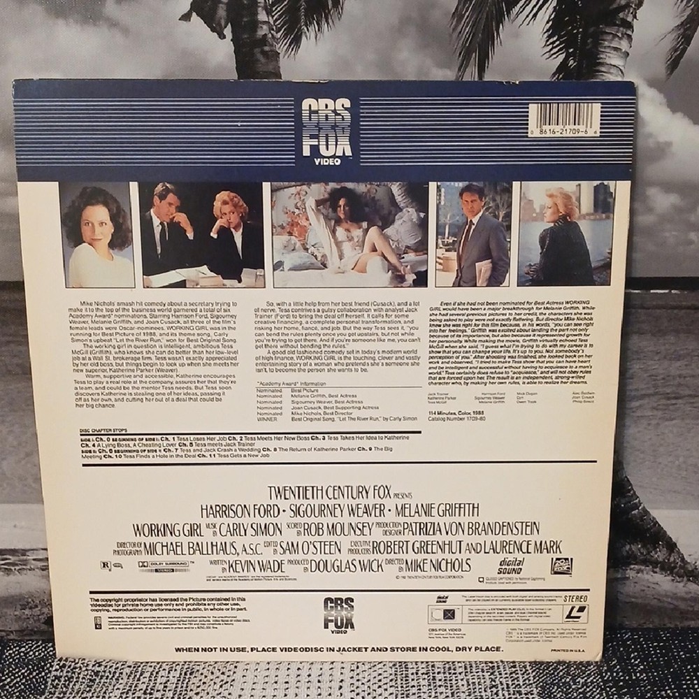 Working Girl Laser Videodisc