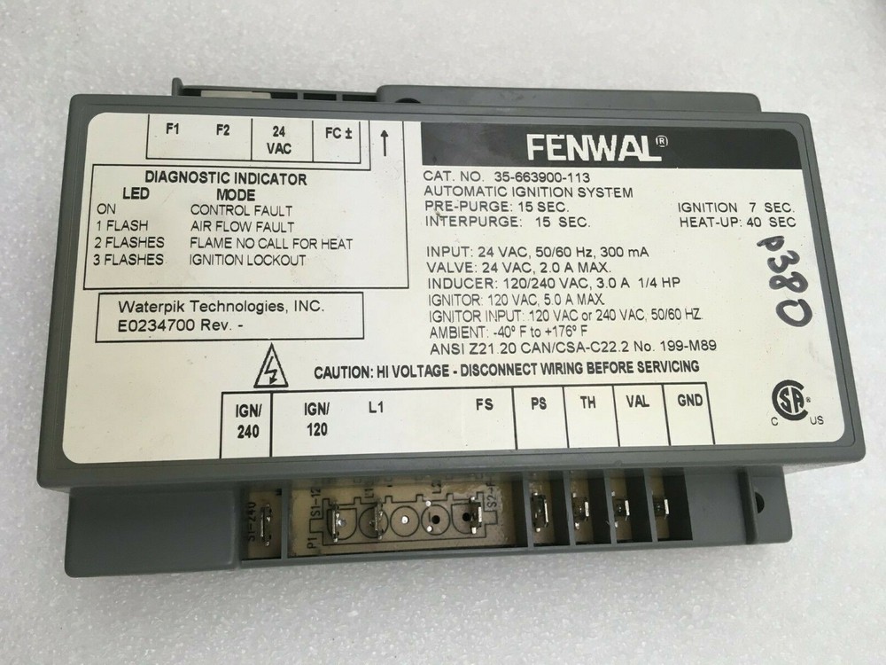 FENWAL 35-663900-113 Automatic Ignition System used FREE shipping #P380 #P381