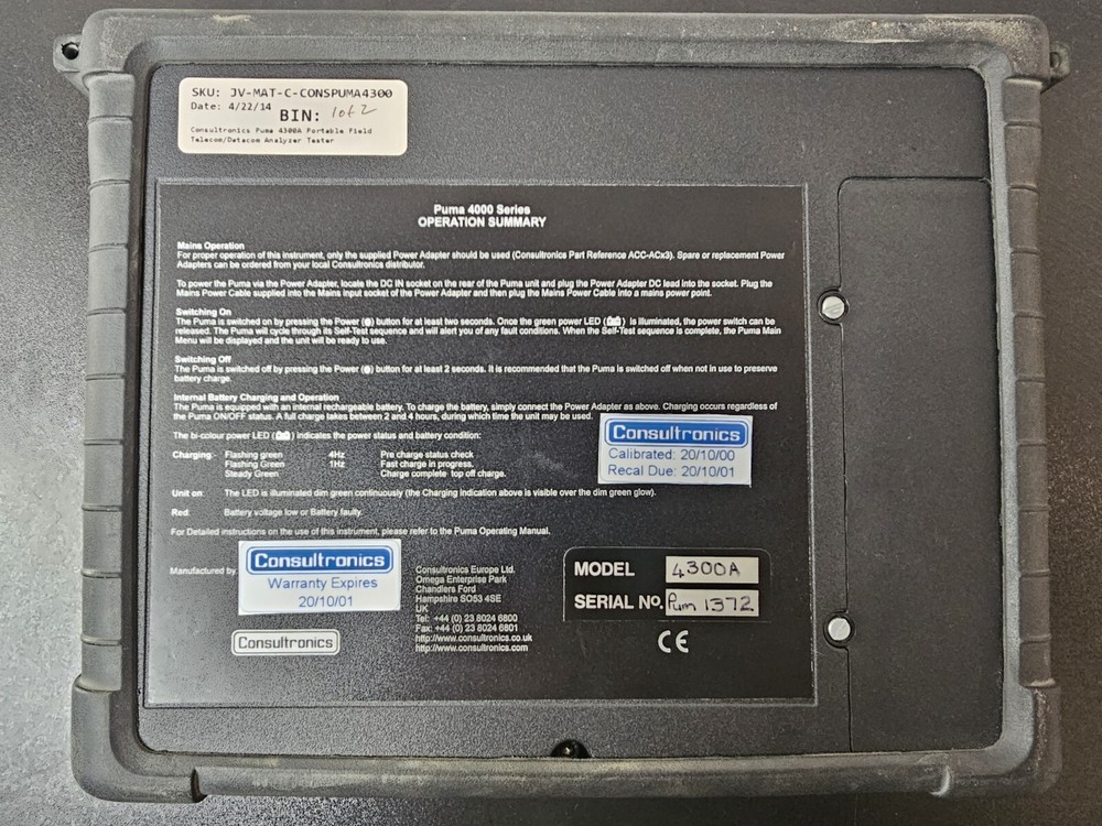 Consultronics Puma 4300E Telecom/Datacom Analyzer