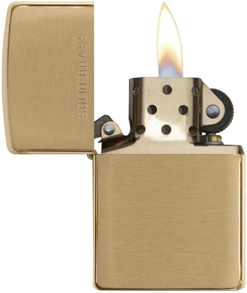 Zippo Lighter- Personalized Message on BrassZippo Lighter Solid Brush 204