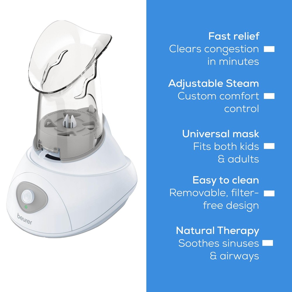 Steam Inhaler for Sinus Relief, Allergies, Quick Setup, Variable Control