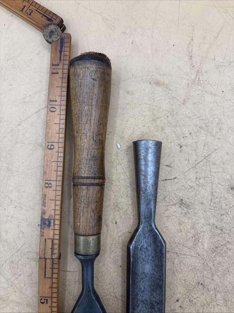 2 Vintage James Swan Gouges Chisels 7/8”, 1” Wide.