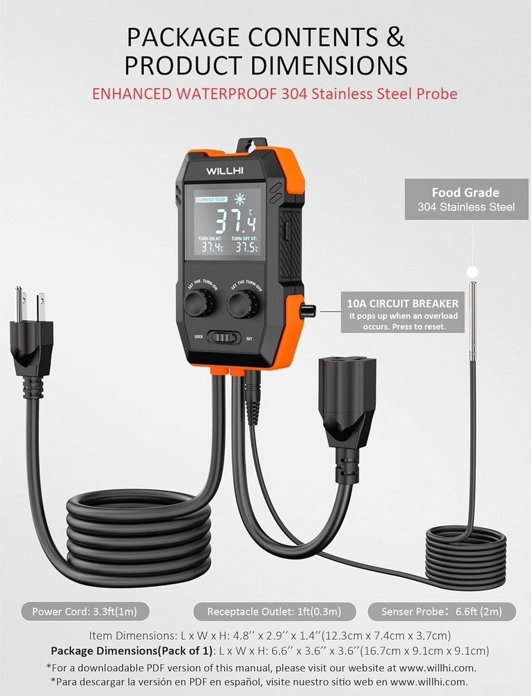 Versatile WH2408 Temperature Controller – LCD Display, Heating & Cooling Modes