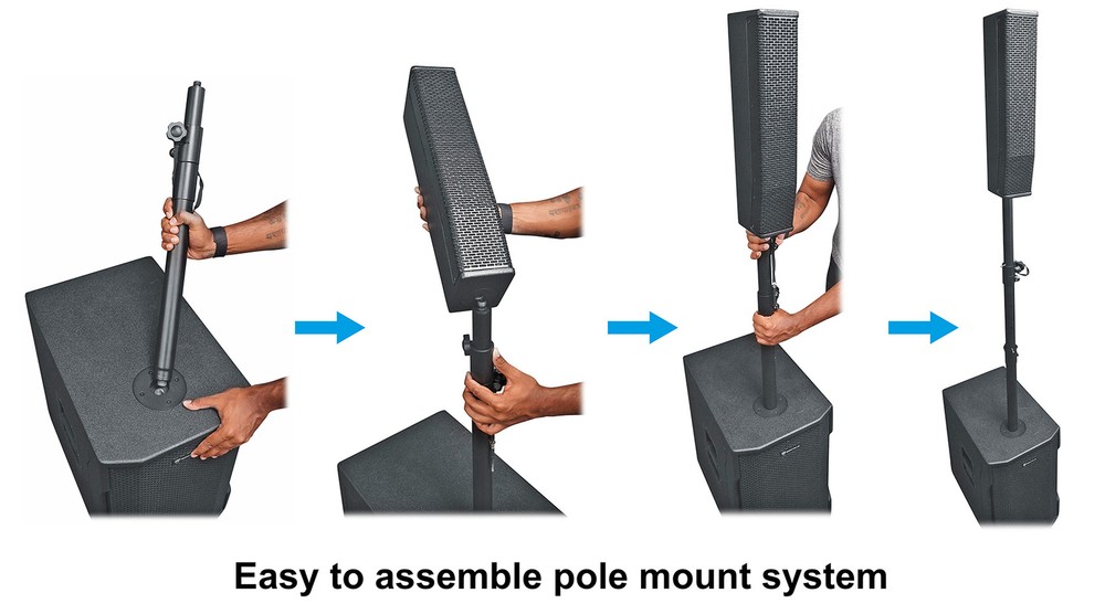 Rockville TITAN COLUMN 12 Pro/DJ Powered Array Speaker 12" Subwoofer System+Bag