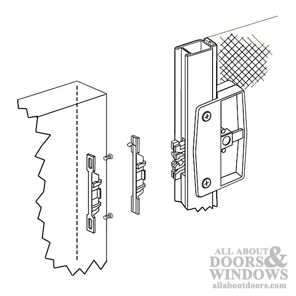 Non-Handed Black Plastic Sliding Screen Door Latch & Pull Handle Set (3" CTC)