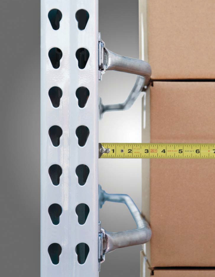 Teardrop pallet rack fire flue keeper for pallet rack 42" deep meet fire code