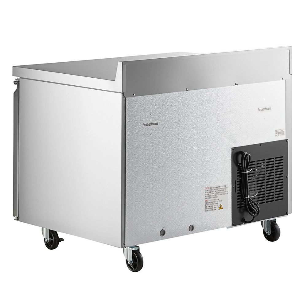 44" Stainless Steel Extra Deep Worktop Refrigerator with 3 1/2" Backsplash