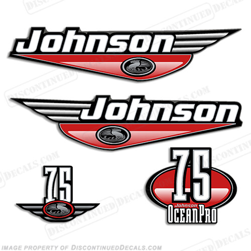 Fits Johnson 75hp OceanPro Decals - Red