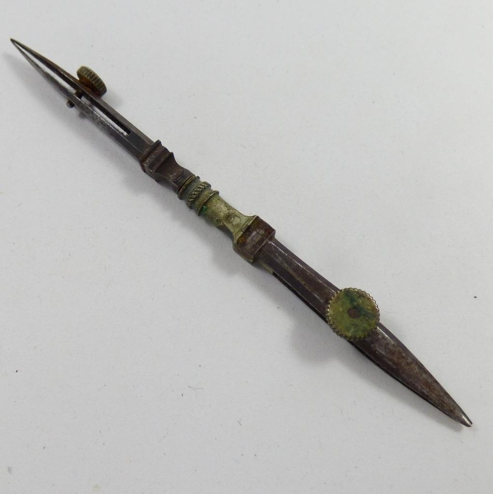 Antique double ended TECHNICAL DRAWING INSTRUMENT unusual Vintage