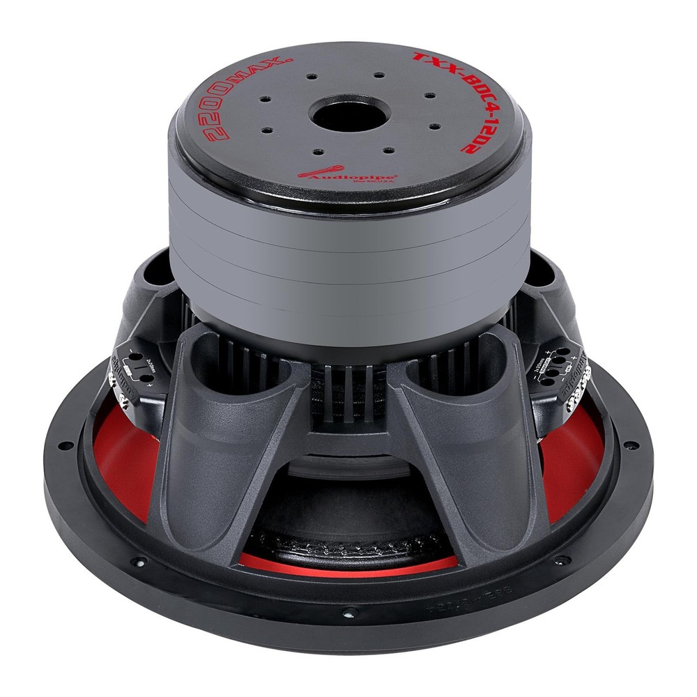 Audiopipe 12" Quad Stack Composite Cone Subwoofer (TXX-BDC4-12D2), Superior P...