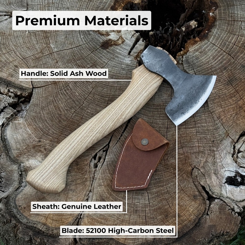 Spoon Carving Axe. Chopping Axe for Woodworking. Sharp Carbon 52100 Blade