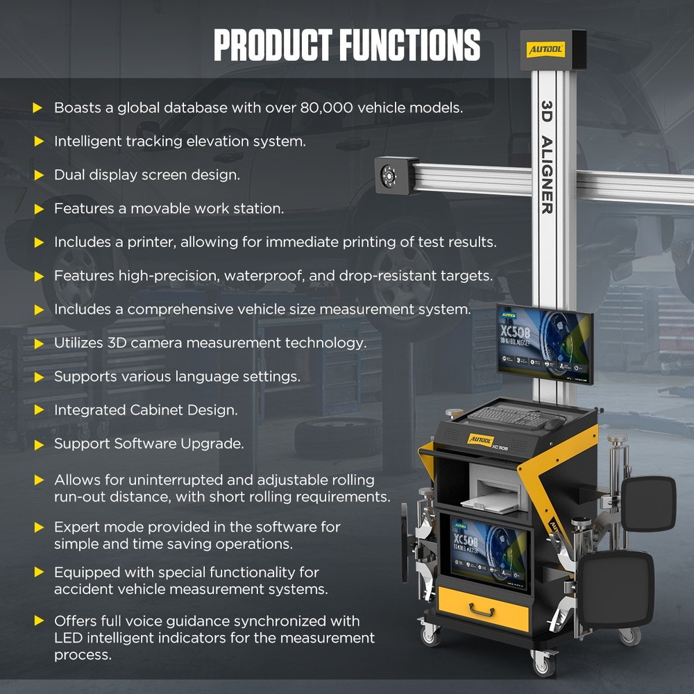 AUTOOL Wheel Alignment Machine 3D Wheel Aligner Tire Alignment Fully Automatic