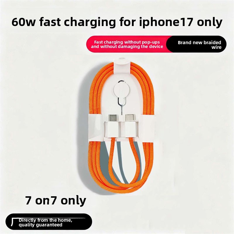 OEM iPhone 15, 16, & 17 Pro Max Fast Charging USB Type-C Cable Original Woven