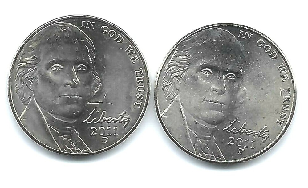 2011 Philadelphia & Denver Uncirculated Jefferson Five Cent (2 Coins!
