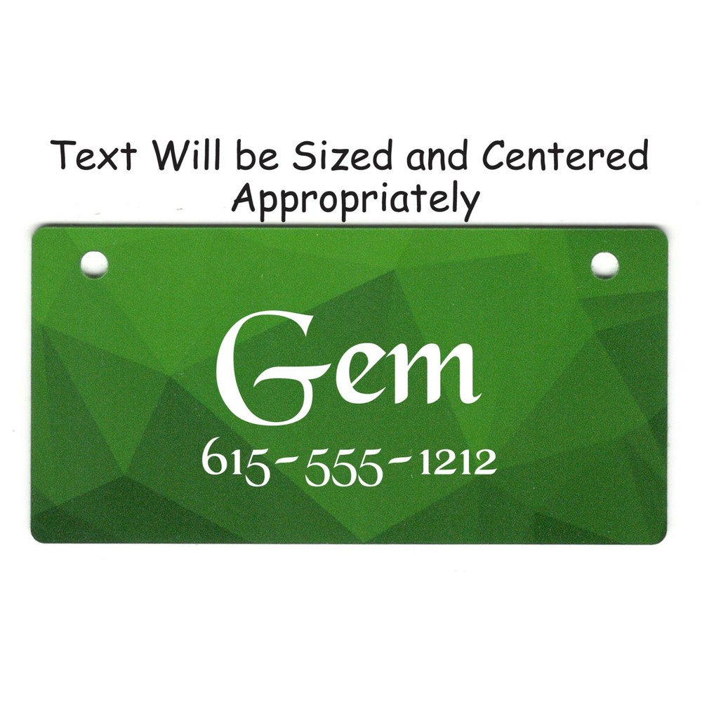 Green Abstract Cube Personalized 5" x 2.5" Dog Crate Tag