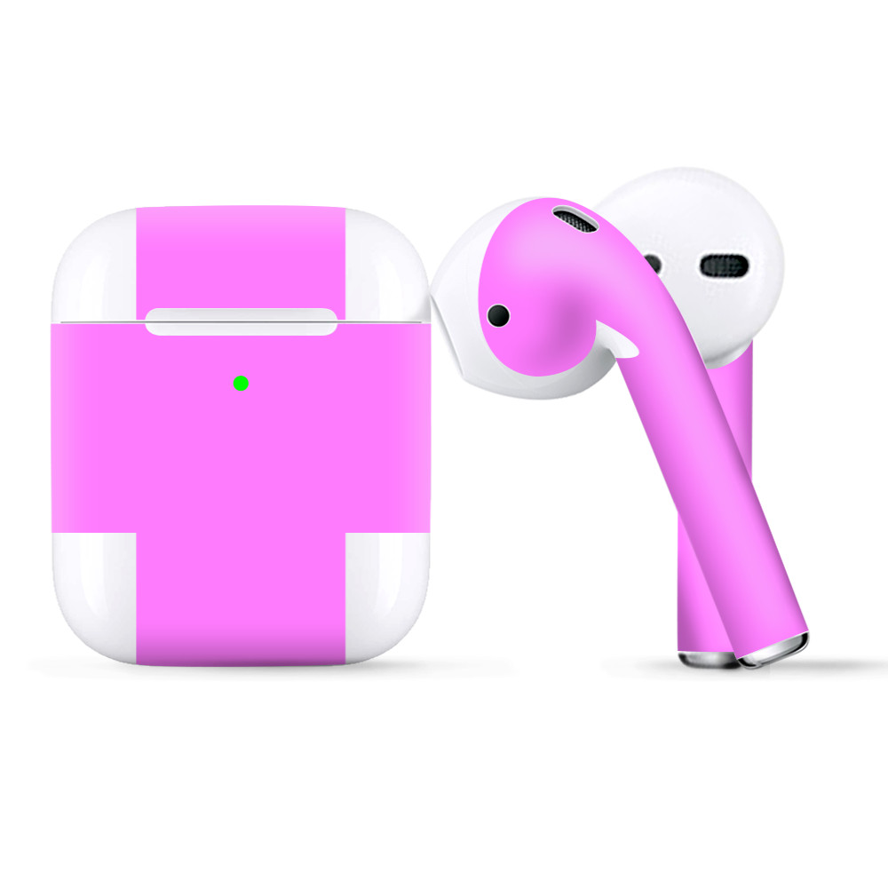 Skins Wraps compatible for Apple Airpods  Solid Pink Color