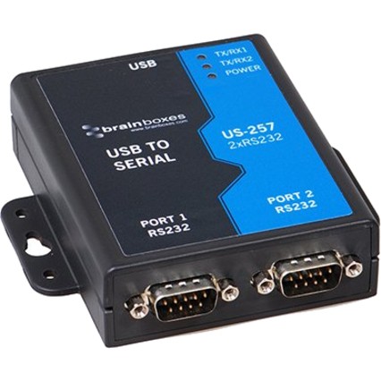 Brainboxes 2 Port RS232 USB to Serial Adapter (us257)