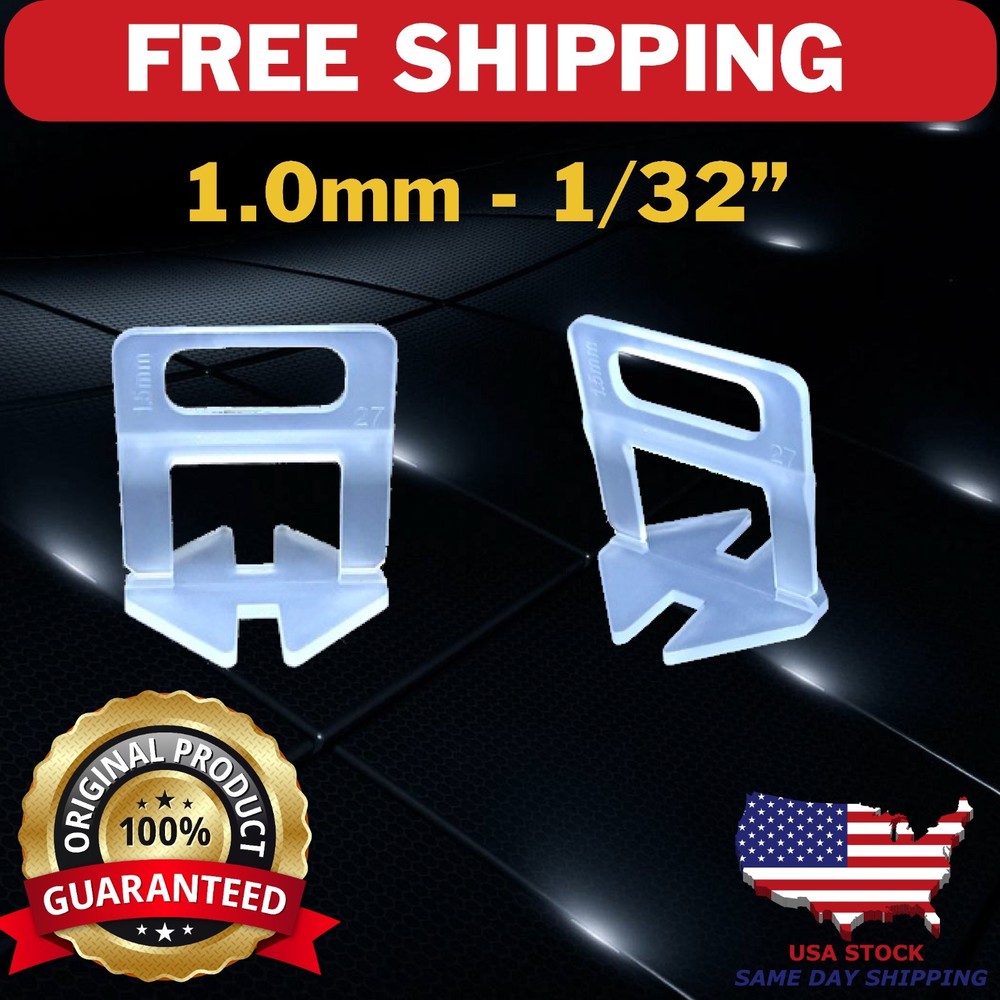 Tile Leveling System 1/32" (1.0mm) Clips – Professional Finish – Pack Options