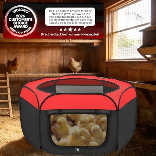 Chicken Brooder Box for Chicks, Pop Up Chick Starter Kit Brooder Pen with