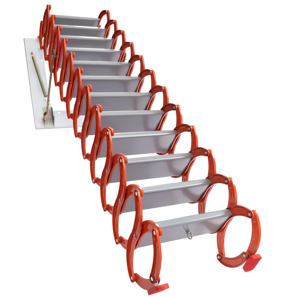 Wall Mounted Attic Telescopic Ladder Pull Down Folding Stairs Home loft Ladder