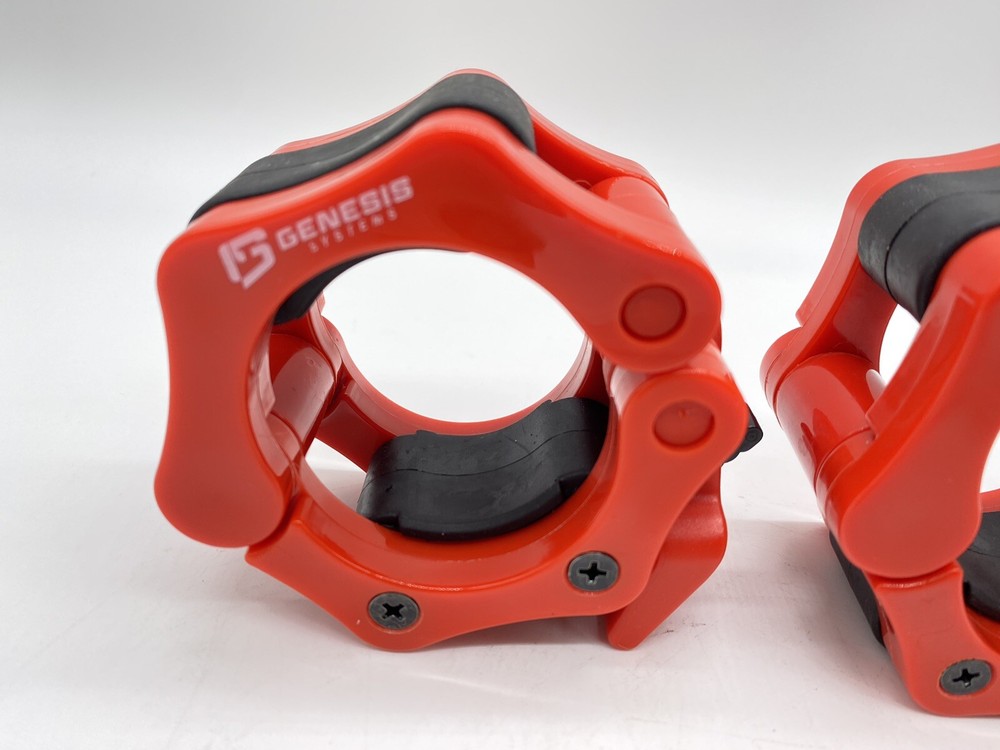 Genesis Systems - 2" Olympic Barbell Clamps - Quick Release - Red