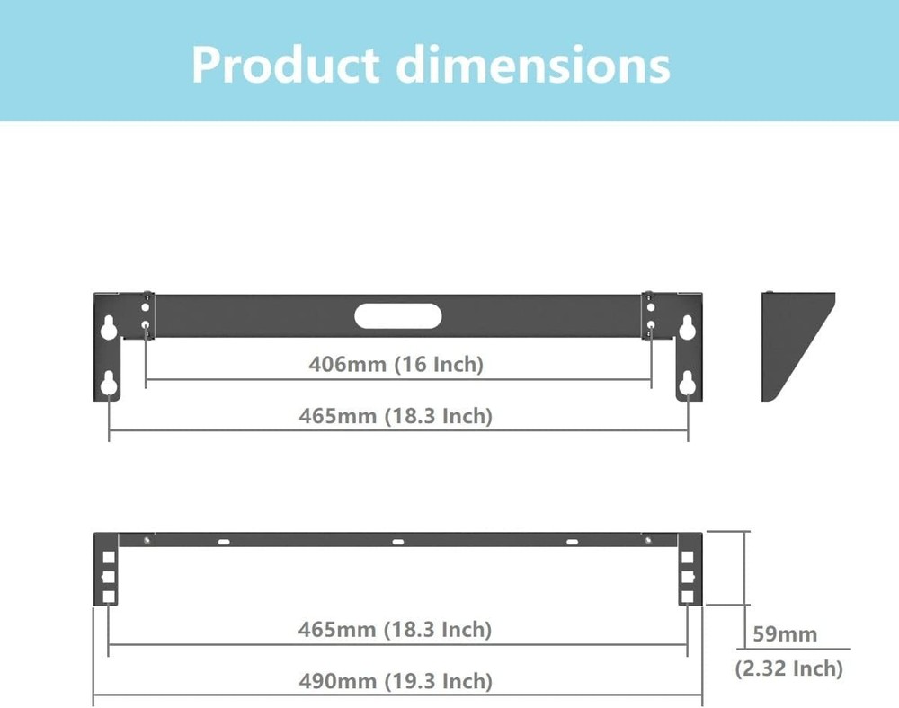 1U Vertical Wall Mount Rack - Foldable Patch Panel Bracket for 19 inches Network