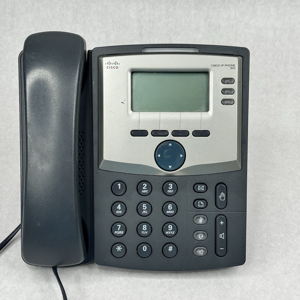 Cisco 3 Line IP Phone SPA303 w/ AC Adapter & Stand *Working Condition*