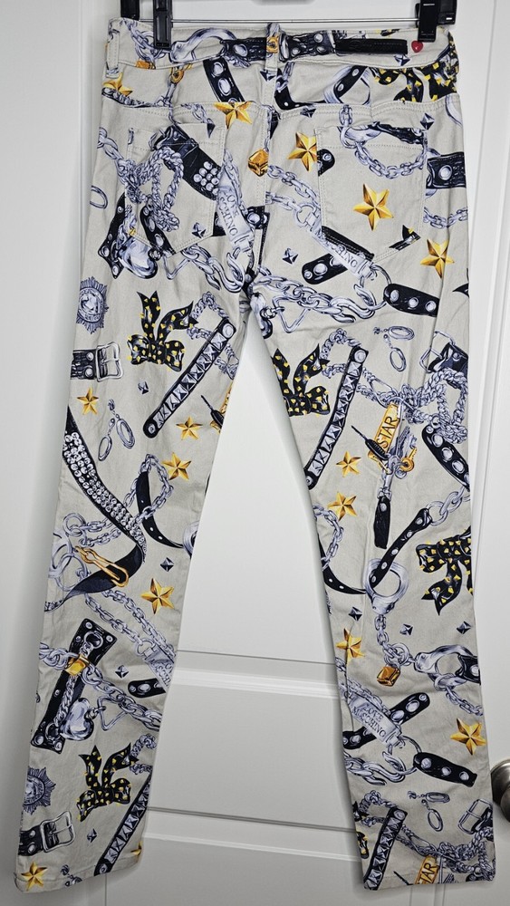 Love Moschino Sinv Pants Chain Bow Stud Design NO SIZE TAG 2 4 BSDM Emo