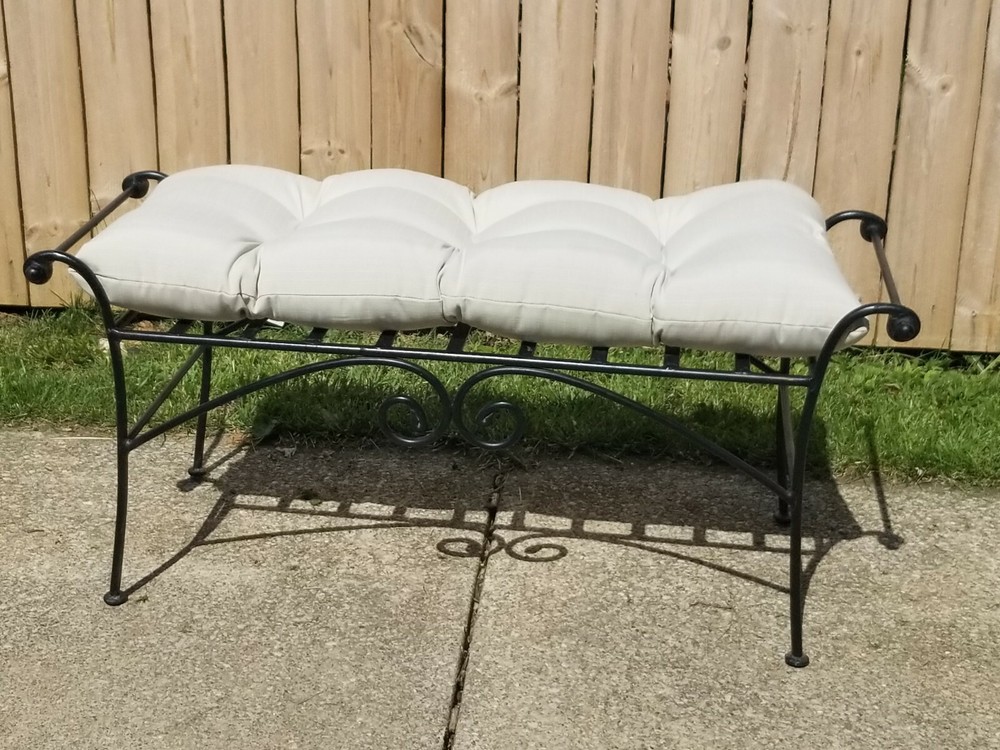 Vintage Wrought Iron Double Bench Mid-Century Modern