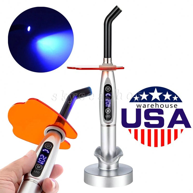 Dental Upgraded Rainbow LED Curing Light 1500-2000mw/cm2 3 Modes Silver