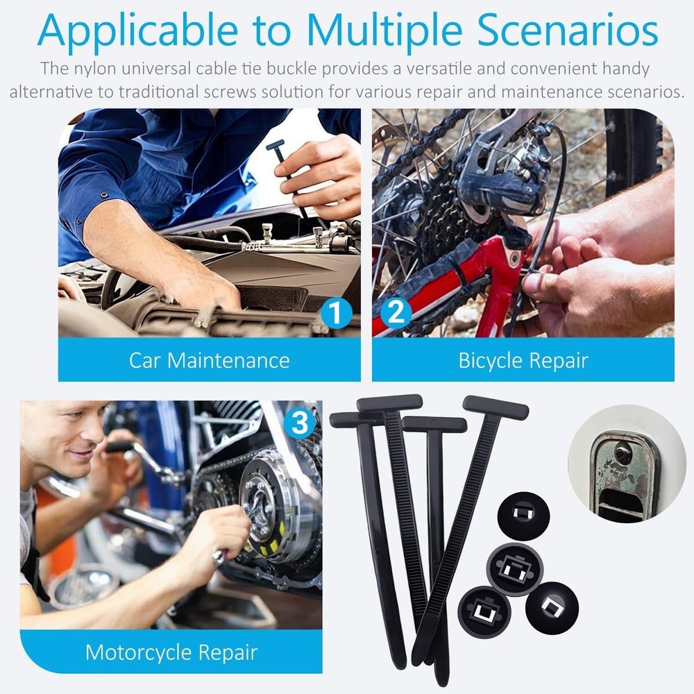 Self-Locking Nylon Cable Tie Buckles - 30pcs for Efficient Repair & Organization