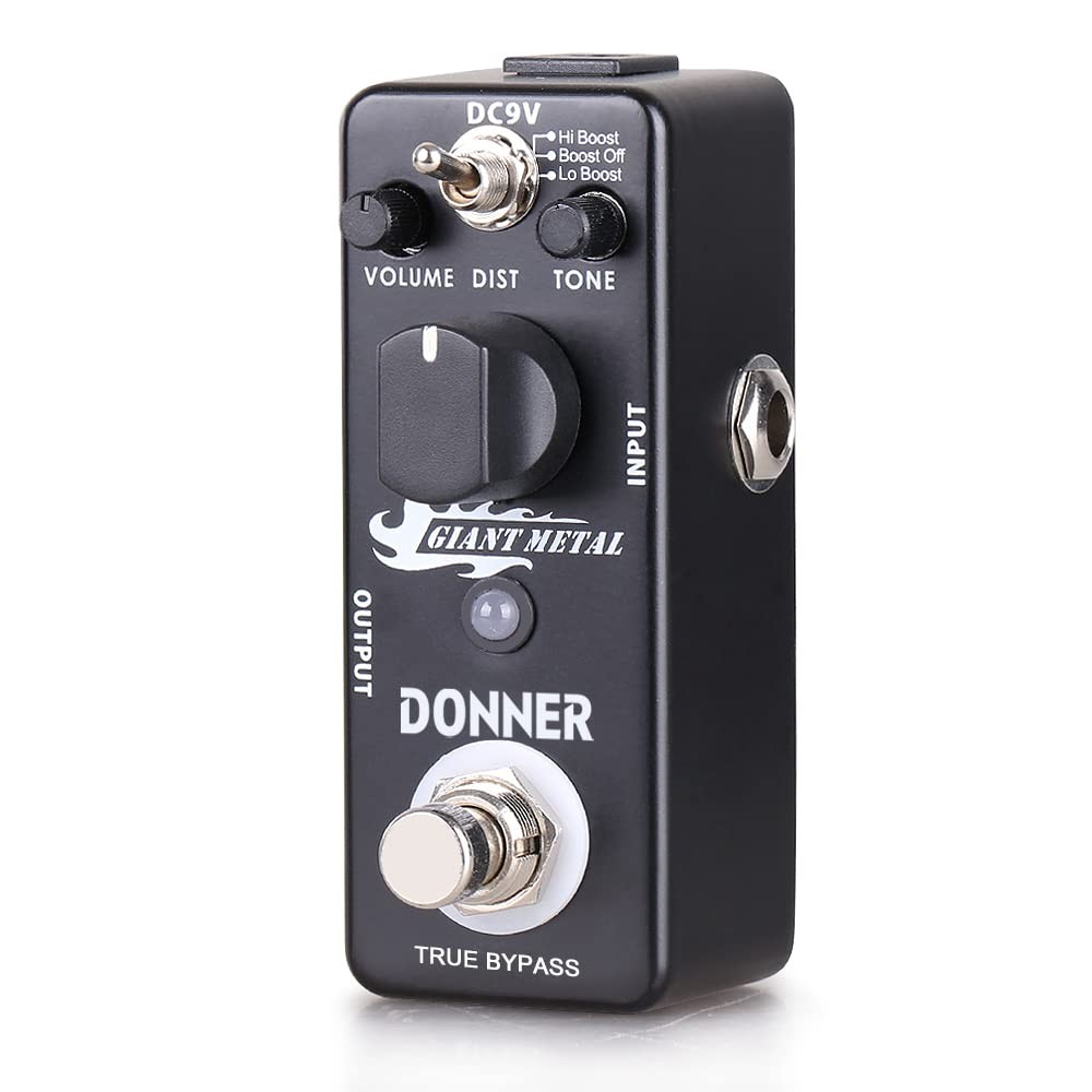 Donner Giant Metal Distortion Pedal -Boost mini, Black
