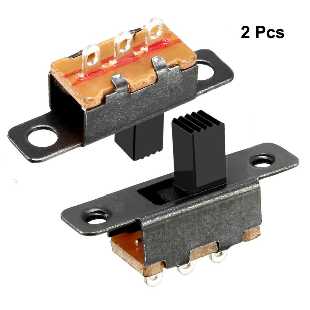 2Pcs 6mm Vertical Slide Switch SPDT 2 Position 3 Terminals PCB Panel Latching