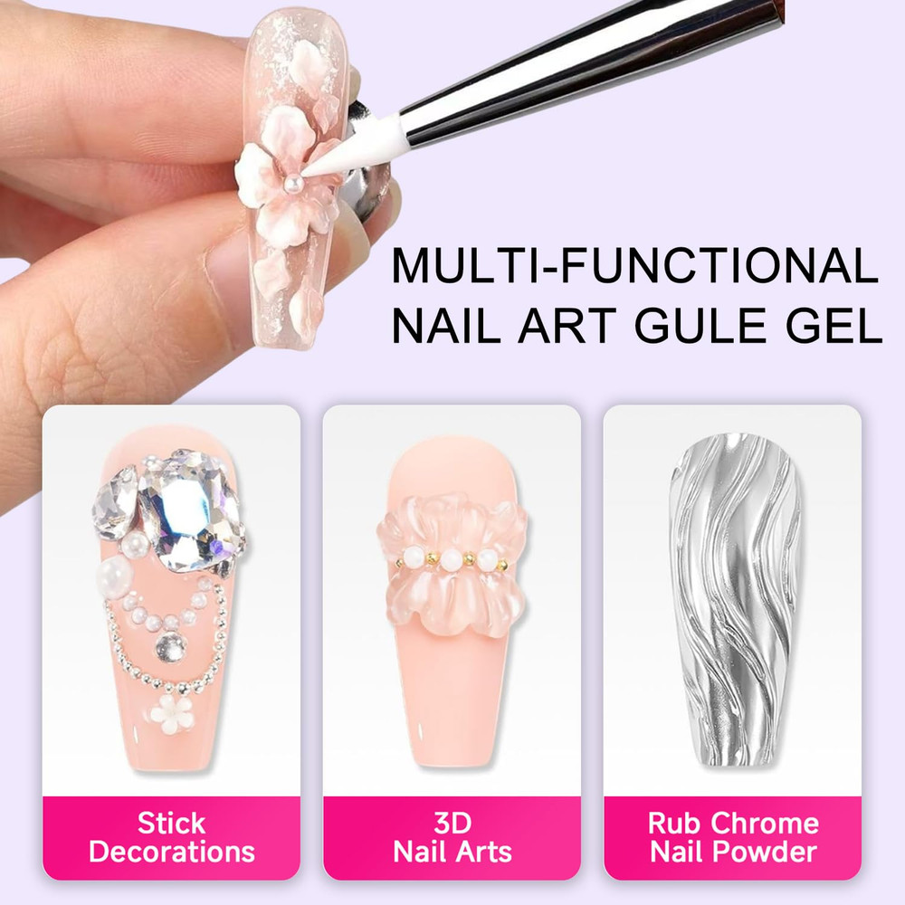 3D Sculpting Gel Kit - 15G Clear and White Non-Sticky Hand Solid Builder Nail Ca