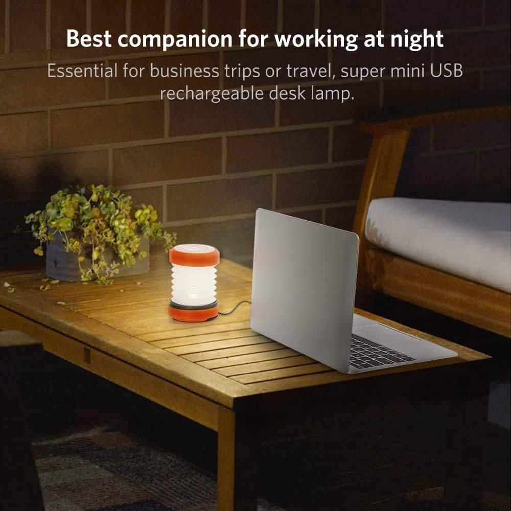 THORFIRE Collapsible LED Camping Lantern Rechargeable, Portable Hand Orange