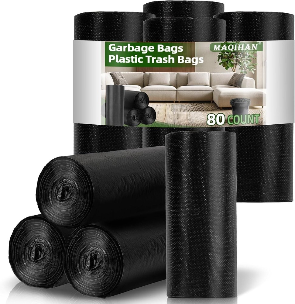 Trash Bags Bulk 80 Count 4 Gallon, Durable Small Can Liners,NEW