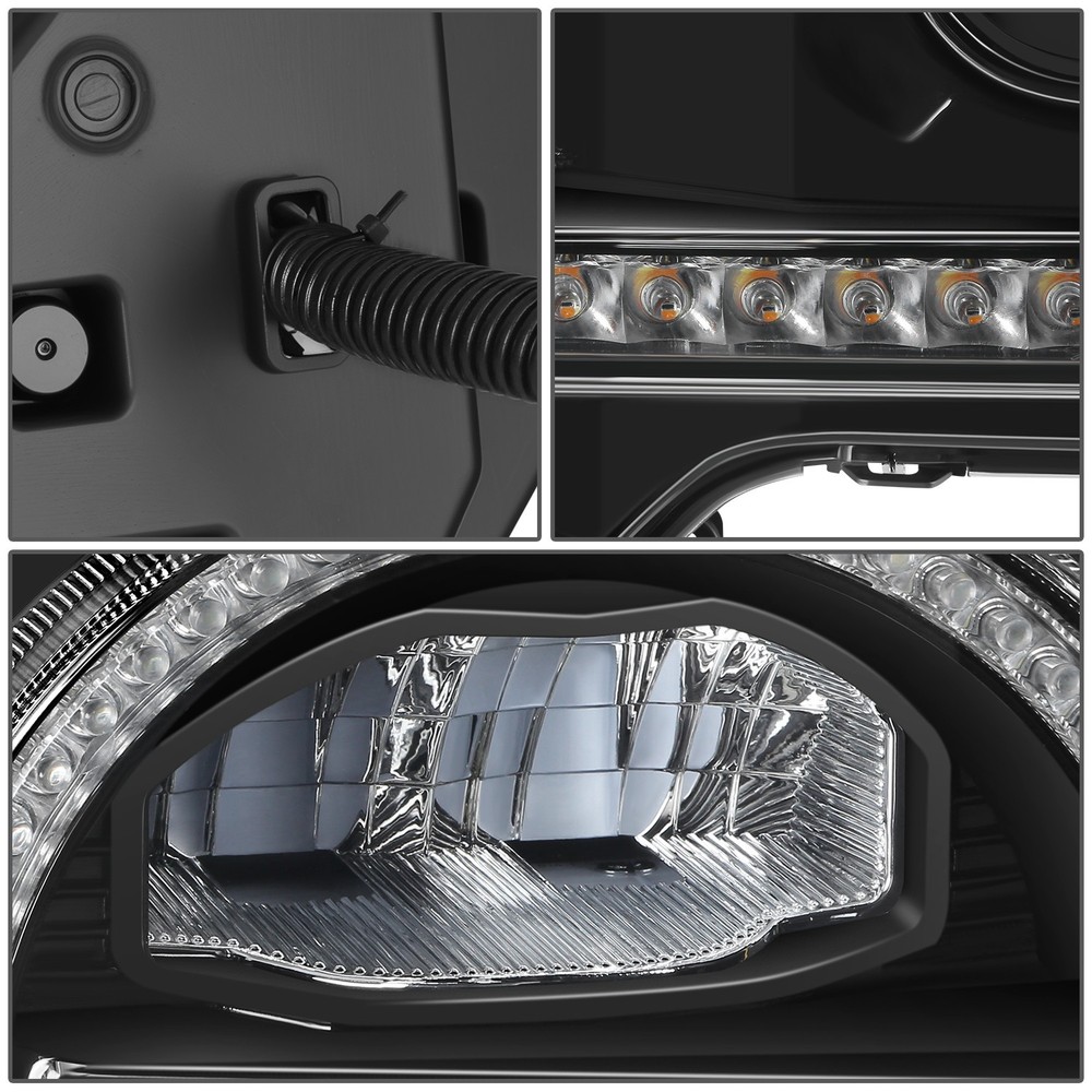 Black Start-up Sequential Switchback Full LED Headlights for 21-26 Ford Bronco