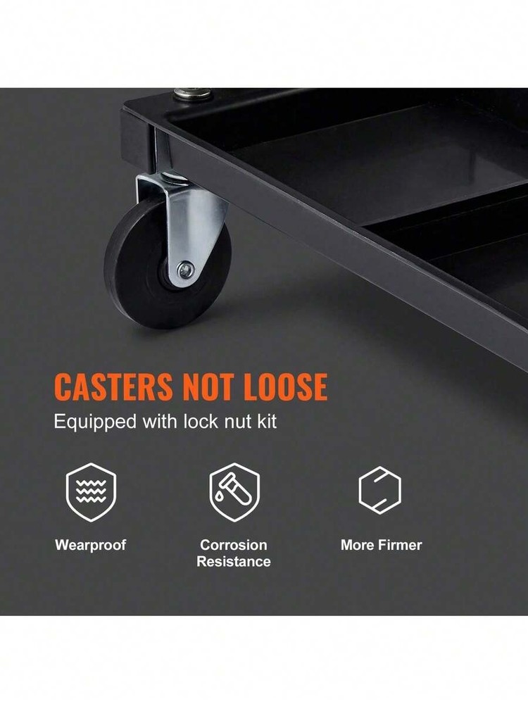 Wheeled Rolling Garage Work Bench 250-lb Capacity, Black