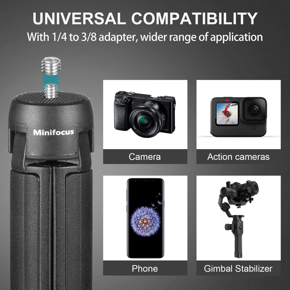 Camera Tripod Desktop Tabletop Stand Compact Tripod with 1/4" Screw Phone Tri...