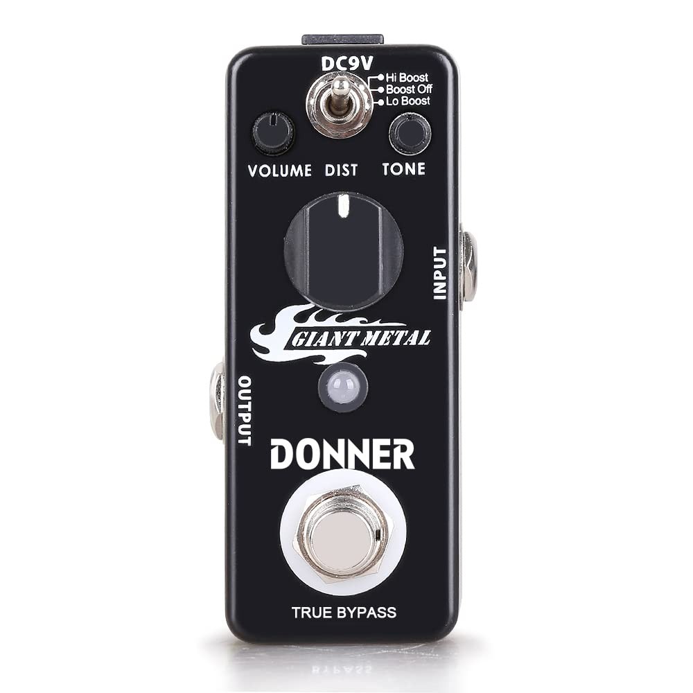 Donner Giant Metal Distortion Pedal -Boost mini, Black